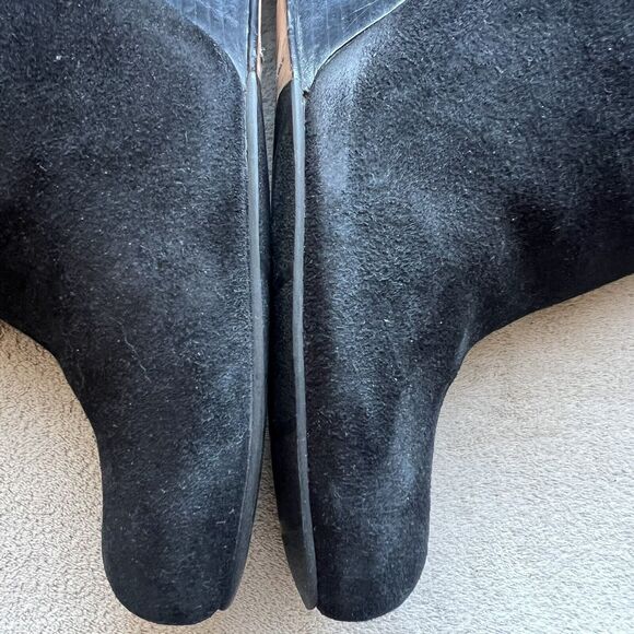 Cole Haan Cora Black Suede Wedge Heel Tall Boots Side Zip D38352 Women’s 8.5 M - Picture 11 of 16